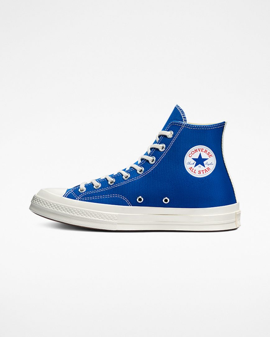 Tenisi Inalti Barbati Converse x Comme des Garçons PLAY Chuck 70 Albastri Negrii | RO WUCVO279